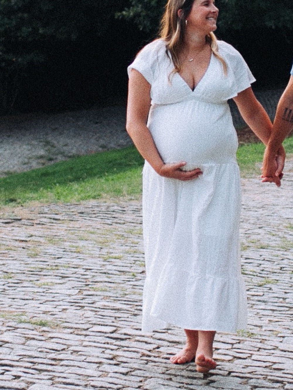 Pinkblush White Tiered Midi Dress with Flutter Sleeves - Picture 2 of 3